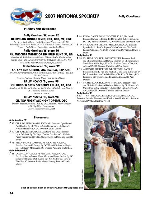 2007 National Supplement - Borzoi Club of America