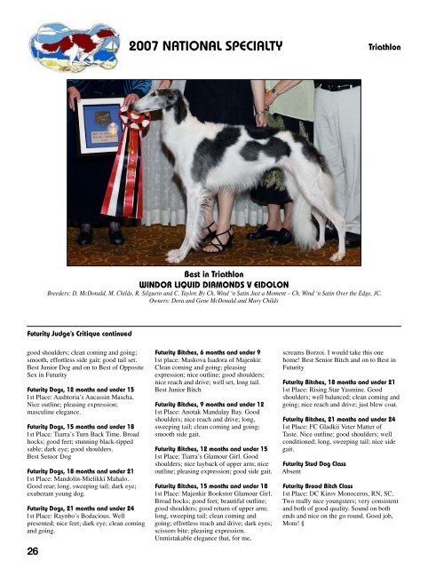 2007 National Supplement - Borzoi Club of America