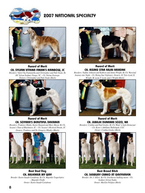 2007 National Supplement - Borzoi Club of America