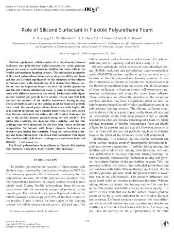 Role of Silicone Surfactant in Flexible Polyurethane Foam - CEMS ...