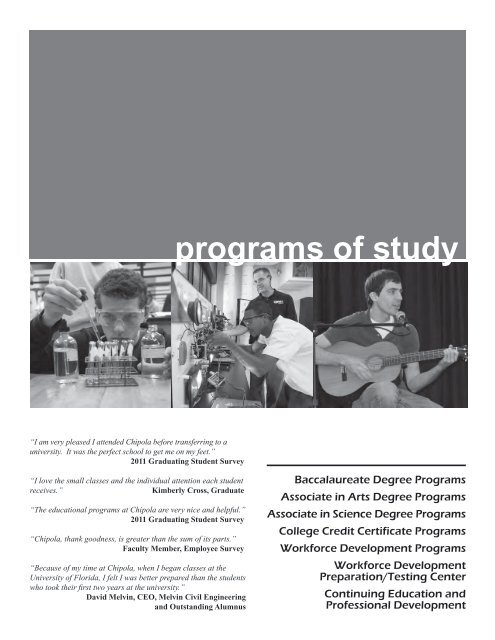 programs of study - Chipola College