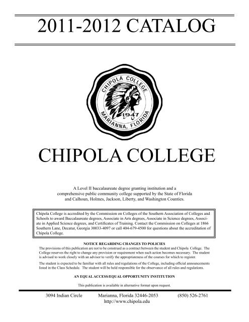 2011-12 Catalog - Chipola College