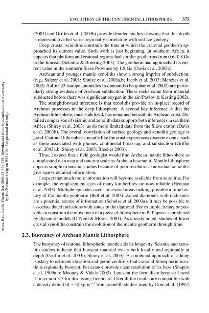 evolution of the continental lithosphere - Department of Earth and ...