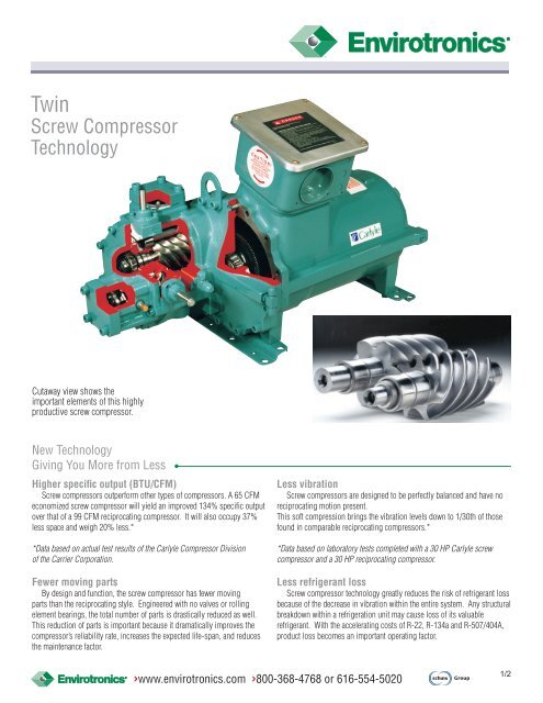 Twin Screw Compressor Technology - Envirotronics
