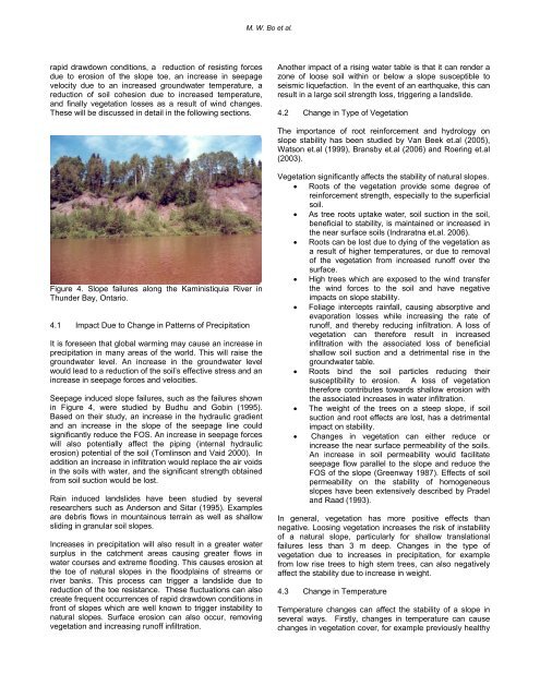 Impact of global warming on stability of natural slopes