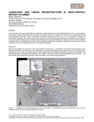 Landslides and linear infrastructure in West-Central British Columbia