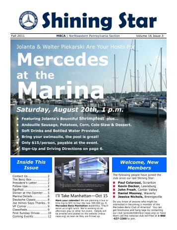 Marina - Mercedes-Benz Club of America | Northeastern PA Section