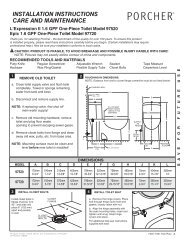 installation instructions care and maintenance - Porcher