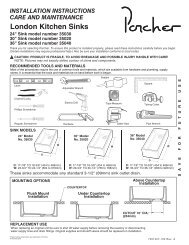 London Kitchen Sinks Installation Instructions - Porcher