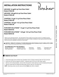 INSTALLATION INSTRUCTIONS - Porcher