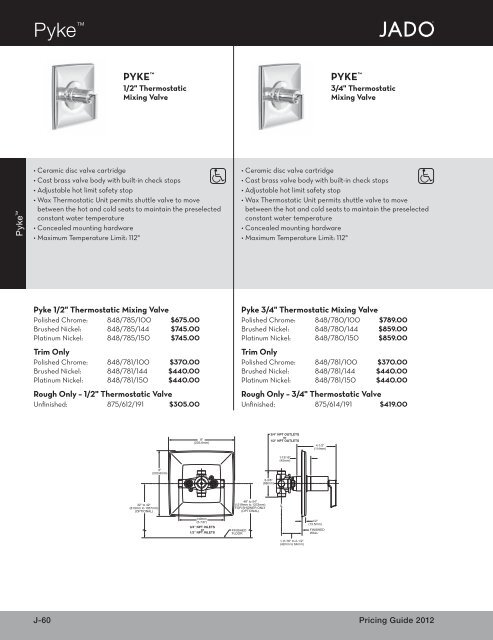 2012 Jado Porcher Pricebook