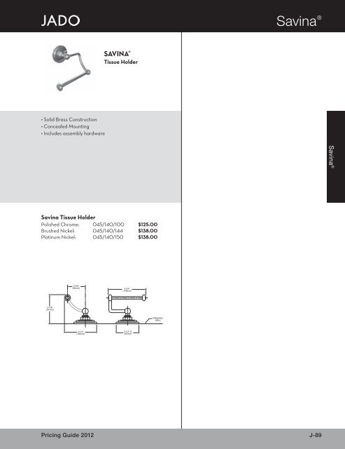 2012 Jado Porcher Pricebook