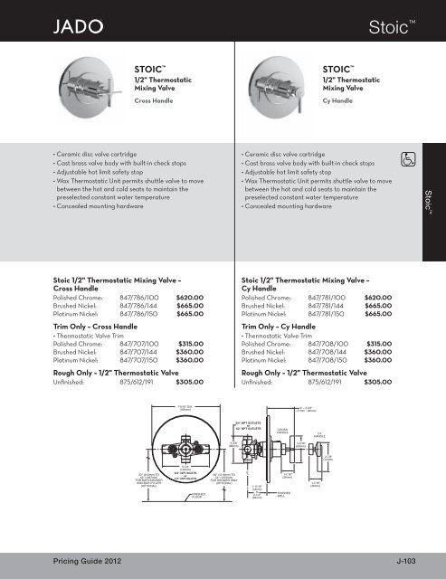 2012 Jado Porcher Pricebook