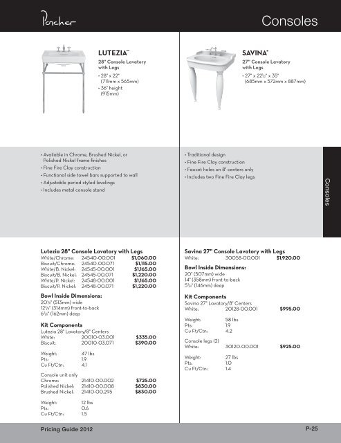 2012 Jado Porcher Pricebook