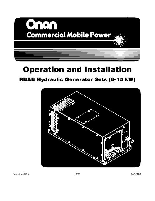 Operation and Installation - Cummins Onan