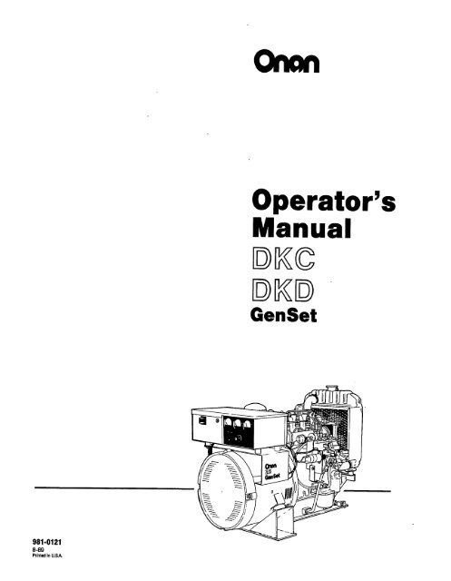 Operator S Cummins Onan