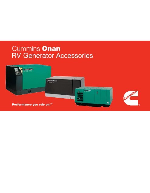 Cummins Onan Rv Generators Accessory Catalog