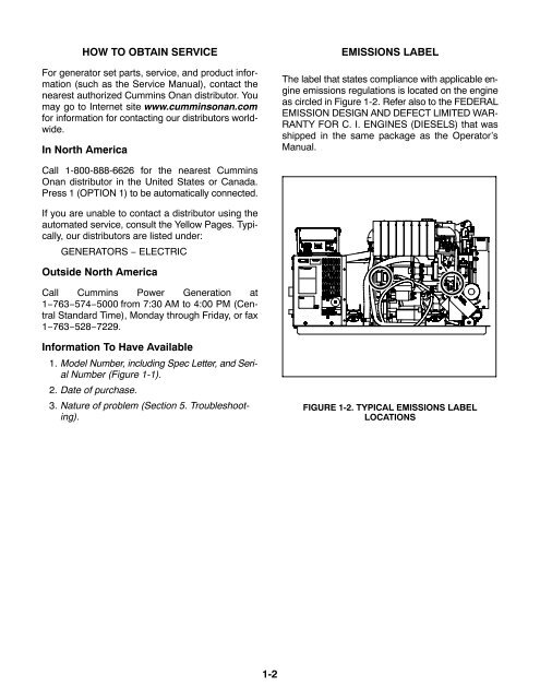 Operator Manual - Cummins Onan