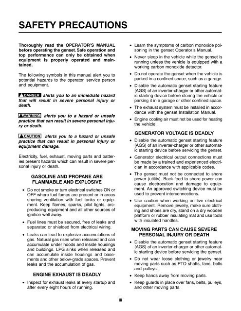 Caution: This document contains mixed page sizes ... - Cummins Onan