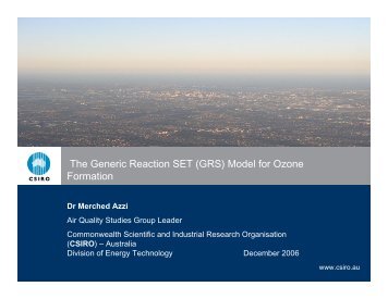 The Generic Reaction SET (GRS) Model for Ozone Formation