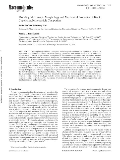 Modeling Microscopic Morphology and Mechanical Properties of ...