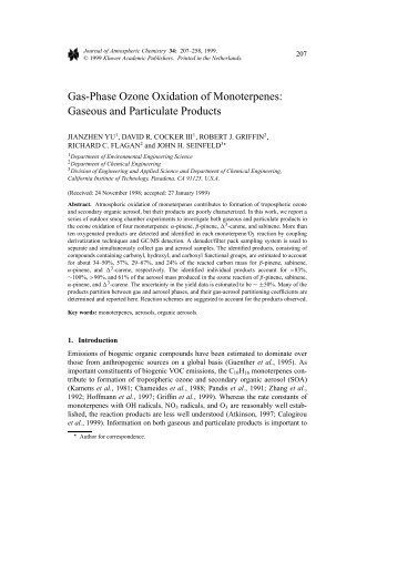 Gas-Phase Ozone Oxidation of Monoterpenes: Gaseous and ...