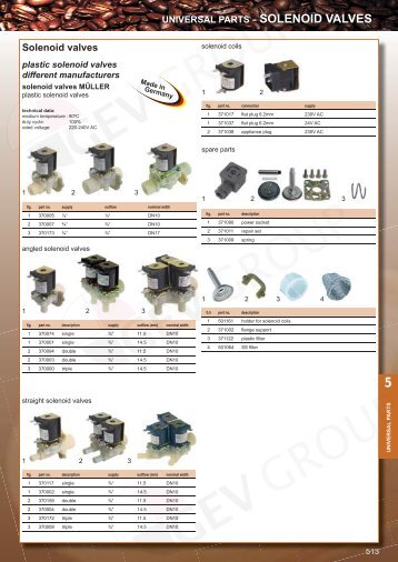 UNIVERSAL PARTS SOLENOID VALVES