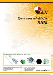 Spare parts suitable for: DIHR - GEV GmbH - Catering Spares