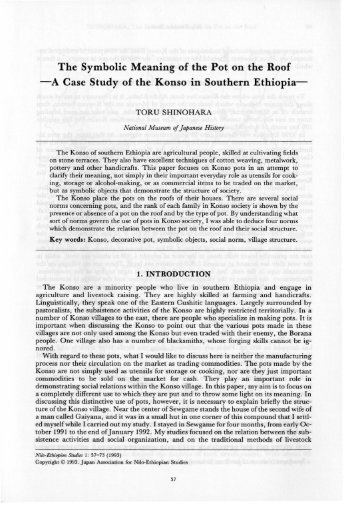 The Symbolic Meaning of the Pot on the Roof -A Case Study of the ...