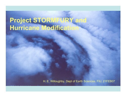 Project STORMFURY and Hurricane Modification