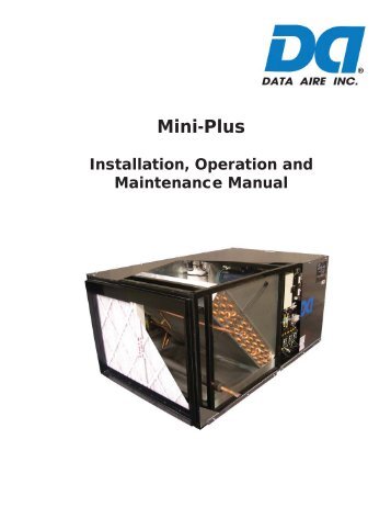 Installation, Operation and Maintenance Manual - Data Aire
