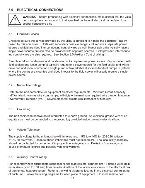 Installation, Operation and Maintenance Manual - Data Aire