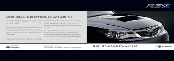 RAPIDE, SÃRE, SUBARU: L'IMPREZA 2.5T AWD WRX RS-Z SÃRIE ...