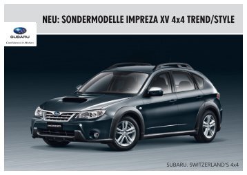 NEU: SONDERMODELLE IMPREZA XV 4x4 TREND/STYLE - Subaru