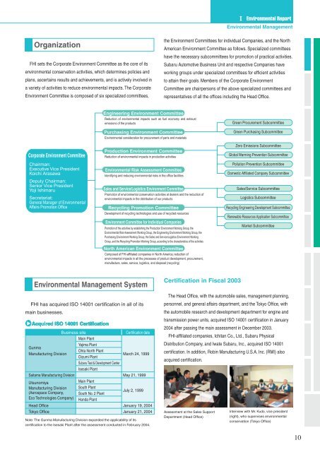 Environmental & Social Report - Subaru