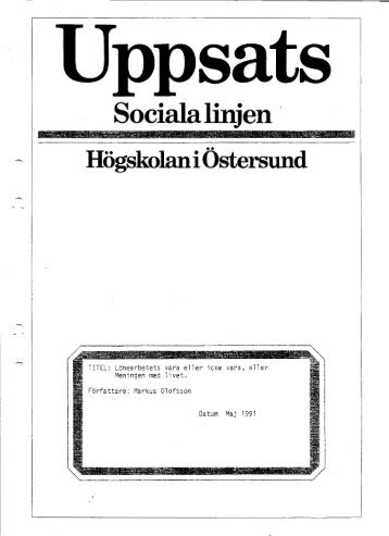 Lönearbetets vara eller icke vara, eller; Meningen med livet.