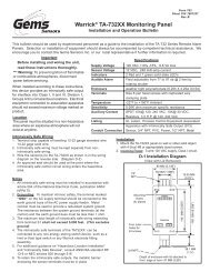 Instruction Bulletin I - Pressure Switch Instruments - Gems Sensors