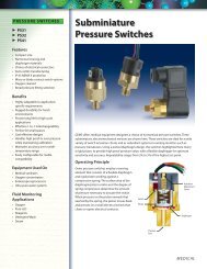 Subminiature Pressure Switches - Pressure Switch Instruments ...