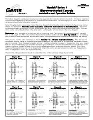 Series 1 Part Numbers - Pressure Switch Instruments - Gems Sensors