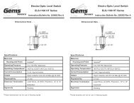 ELS-1100HT Part Numbers - Pressure Switch Instruments - Gems ...