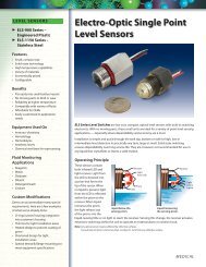 Electro-Optic Single Point Level Sensors Medical Product Sheet