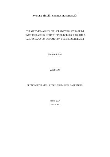 TÃ¼rkiye'nin Avrupa BirliÄi AdaylÄ±ÄÄ± ve KatÄ±lÄ±m Ãncesi Stratejisi ...