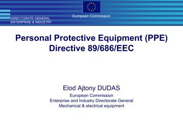 Personal Protective Equipment (PPE) Directive 89/686/EEC
