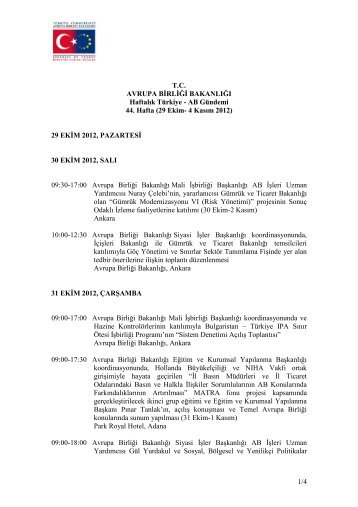 DEVLET BAKANLIÄI - Avrupa BirliÄi BakanlÄ±ÄÄ±