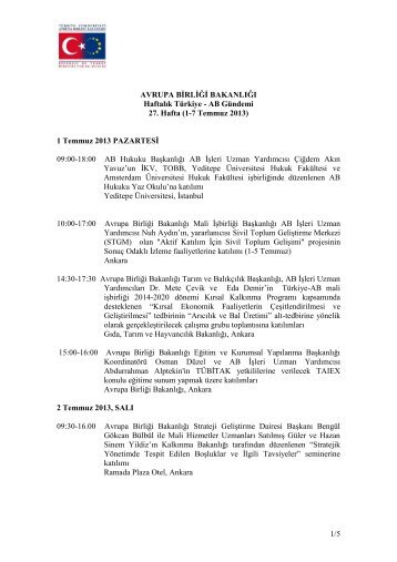 DEVLET BAKANLIÄI - Avrupa BirliÄi BakanlÄ±ÄÄ±