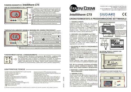Istruzioni C75 - Fantini Cosmi
