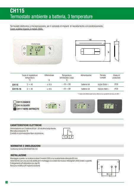 3 Temperature Silver Fantini Cosmi CH116 Termostato Ambiente a batterie  Riscaldamento e raffreddamento Prodotti per la costruzione  teleelsalvador.com