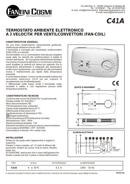 istruzioni C41 - Fantini Cosmi