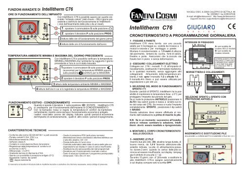 Termostato Fantini Cosmi Istruzioni / Termostato Settimanale Fantini ...