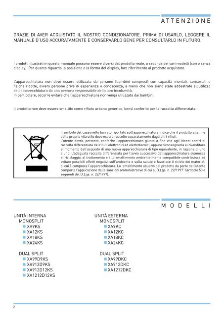 Istruzioni ON/OFF - Fantini Cosmi